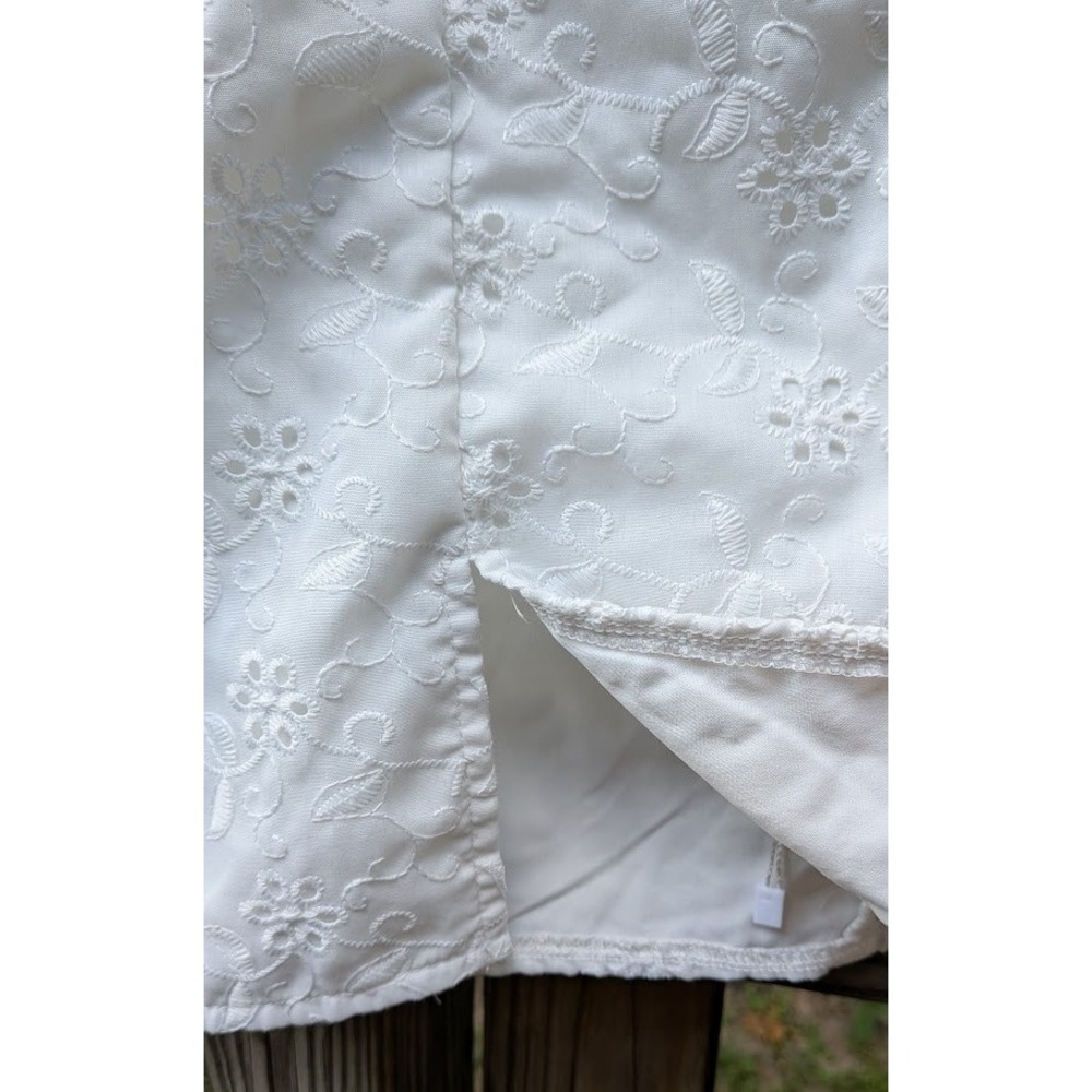 Mini Eyelet Lace Dress S Milkmaid Cottagecore Feminine Coquette Fairy Dainty - Picture 5 of 9